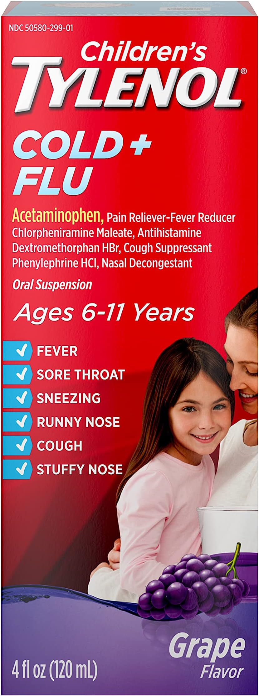 TYLENOL CHILD COLD+FLU SUSP GRAPE 4OZ