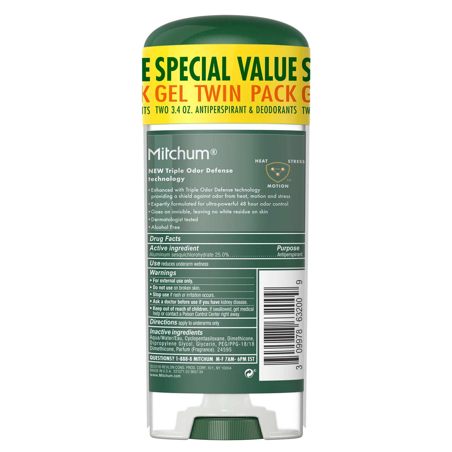 MITCHUM ODOR DEF GEL FRSH DEO 2X3.4OZ