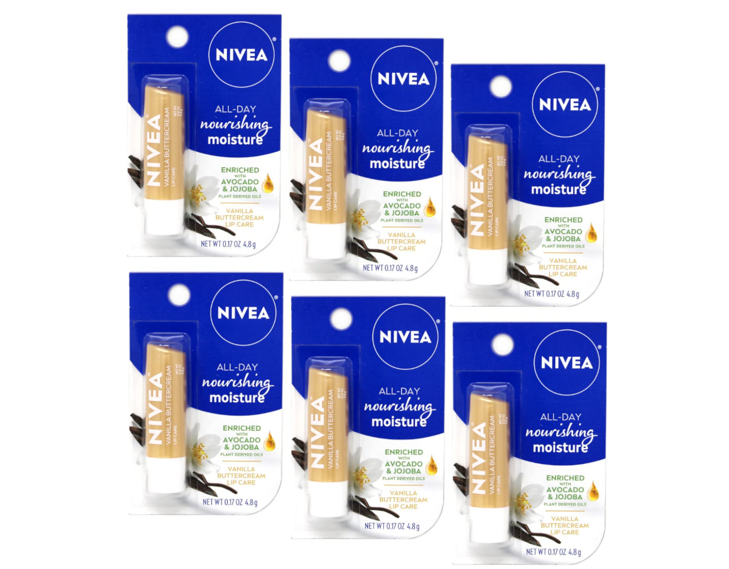 Nivea Lip Care Vanilla Butter Cream 0.17oz Carded (6in)