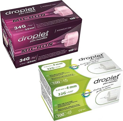 DROPLET PEN NEEDLE 31GX8MM 100CT