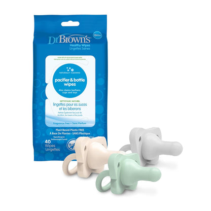 Dr Brown's HappyPaci One-Piece 100% Silicone Pacifier - 0-6 Months, 3 count
