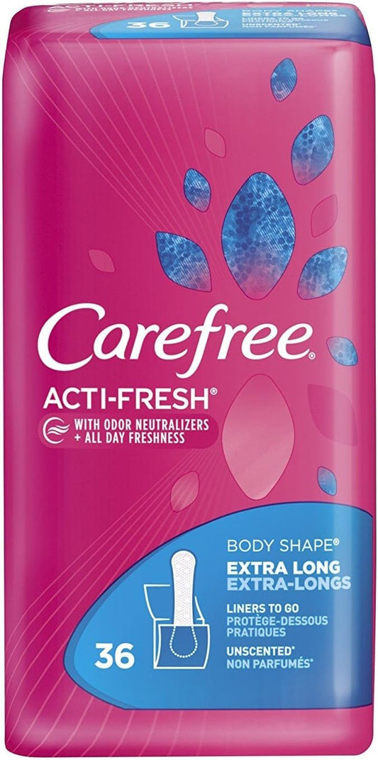 Carefree Acti-Fresh Extra Long 36 Count Liner To Go