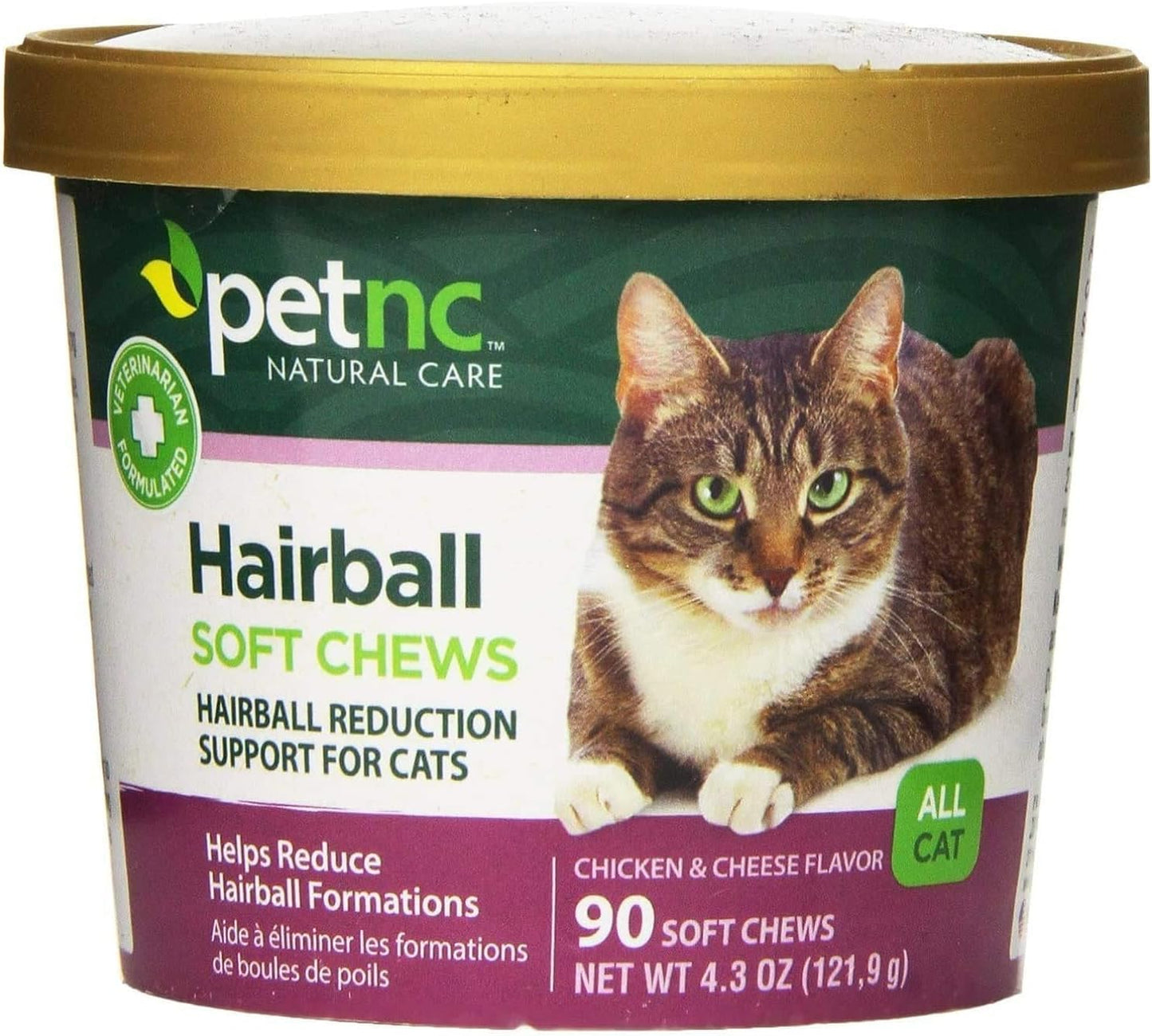 PETNC HAIRBALL CW 90EA CHKN/CHS