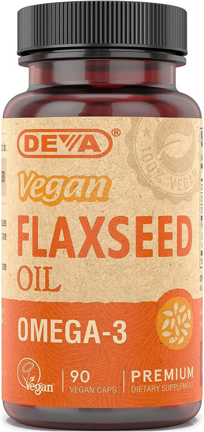 DEVA VEGAN VITAMINS FLAX SEED OIL,500MG,VEGAN