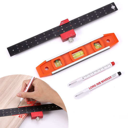 CLi Metal Edged Wood Ruler with Double Bevel, 12 Inches