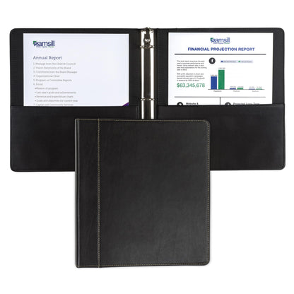 samsill Vintage Leather Binder - Brown, 1"