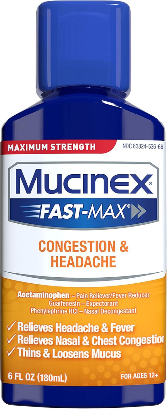 MUCINEX FAST MAX CNGST & HEADACHE 6OZ