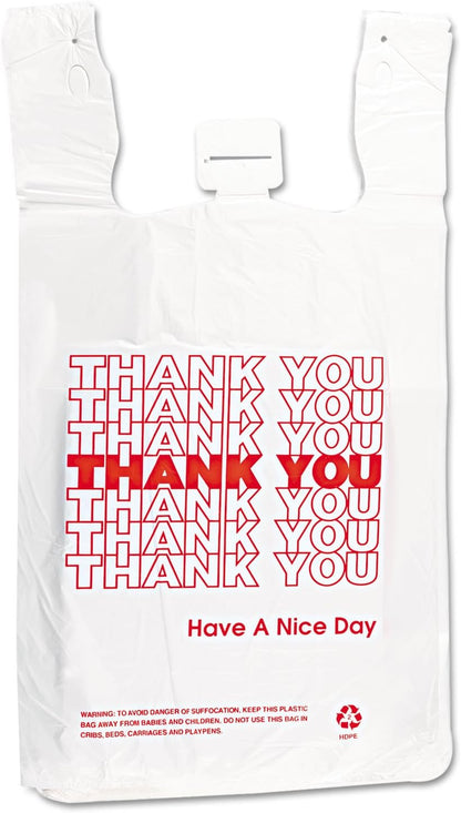 BAG PLASTIC T-SHIRT THANK YOU 1000CT ACT