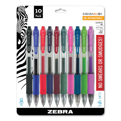 Zebra Sarasa Clip 0.5mm Gel Retractable Pens - Red, 12 ct