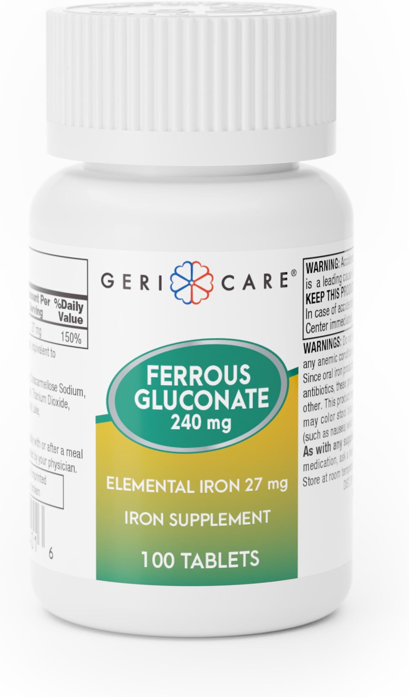 FERROUS GLUCON 5GR TAB 100CT NAT BLEND