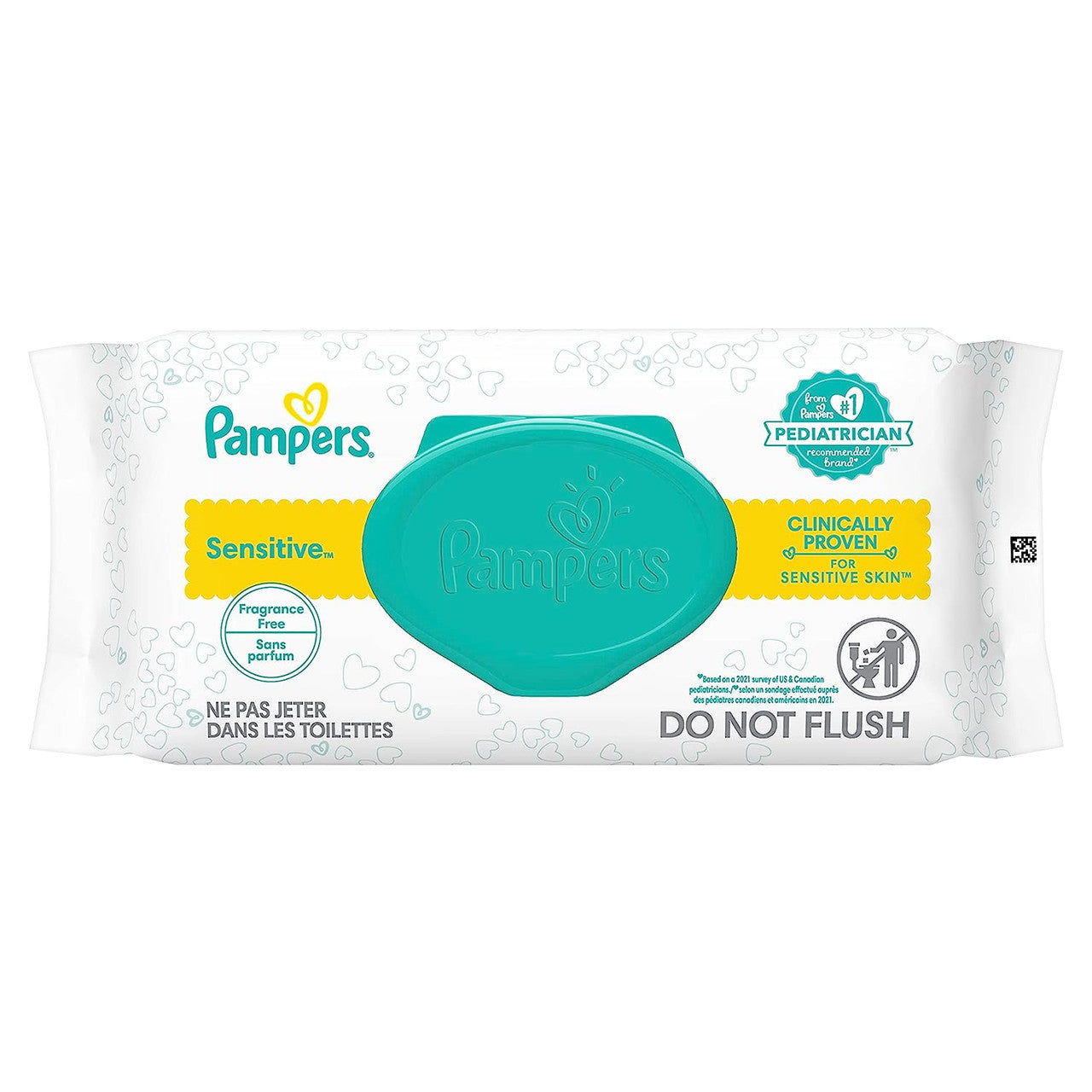 Pampers Baby Wipes Sensitive Fragrance-Free 56 Count (8in)