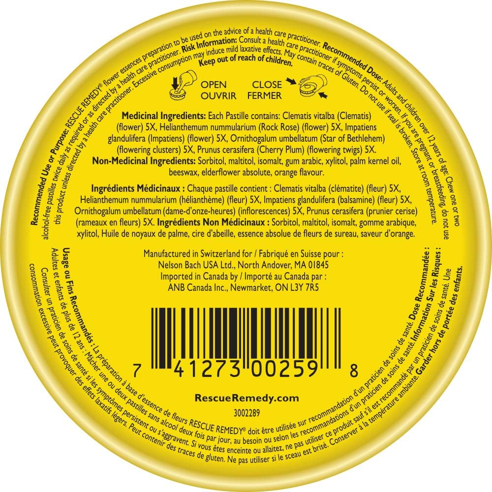 BACH RESCUE REMEDY,PASTILLE