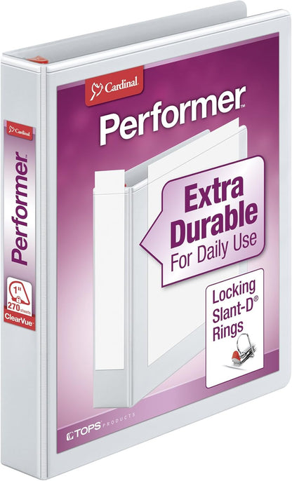 Cardinal Performer Binder with ClearVue Cover - Black, 2"
