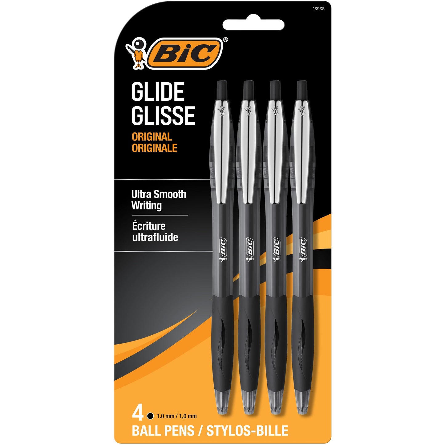 BiC Glide Retractable Ballpoint Pen - Black, 2 pack
