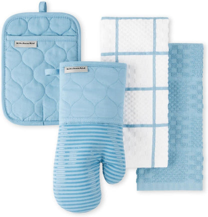 MUkitchen 100% Cotton Terry-Lined 9"x9" Potholder - Chiffon