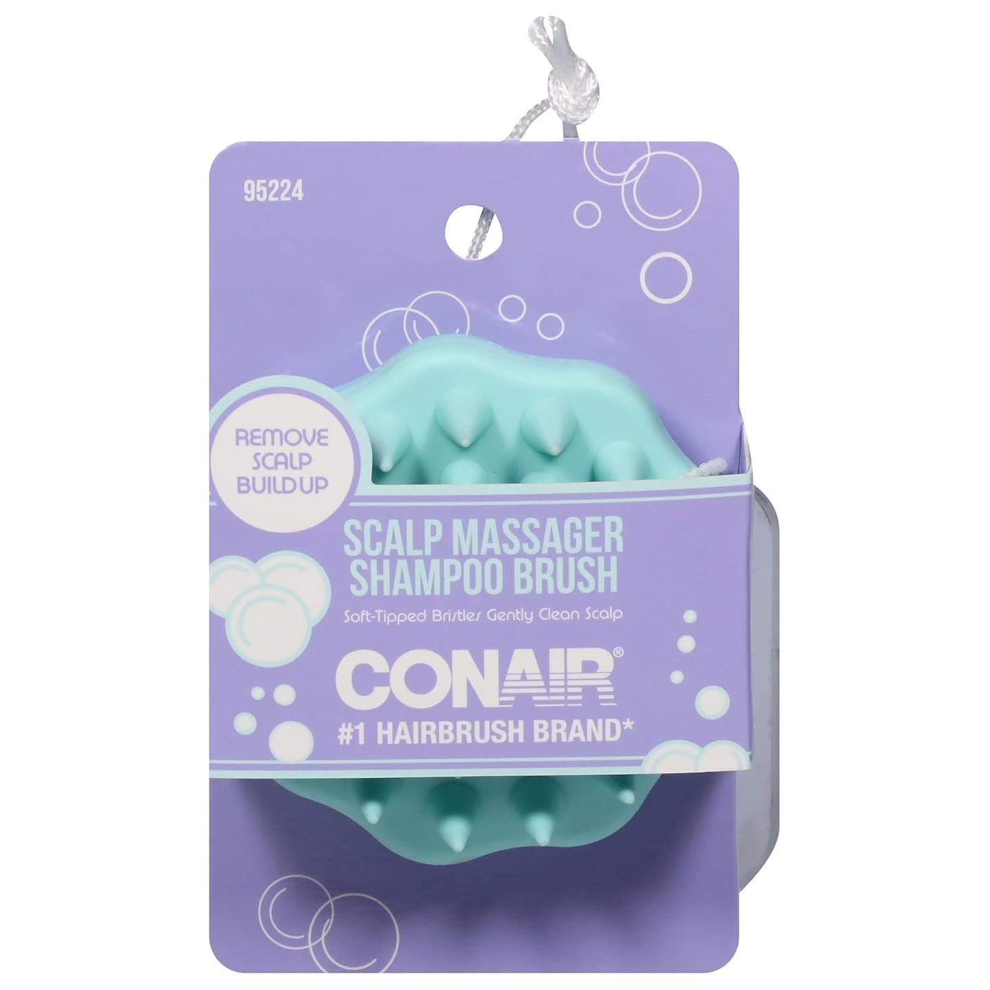 CONAIR Handheld Round Scalp Massager Shampoo Hair Brush - Teal