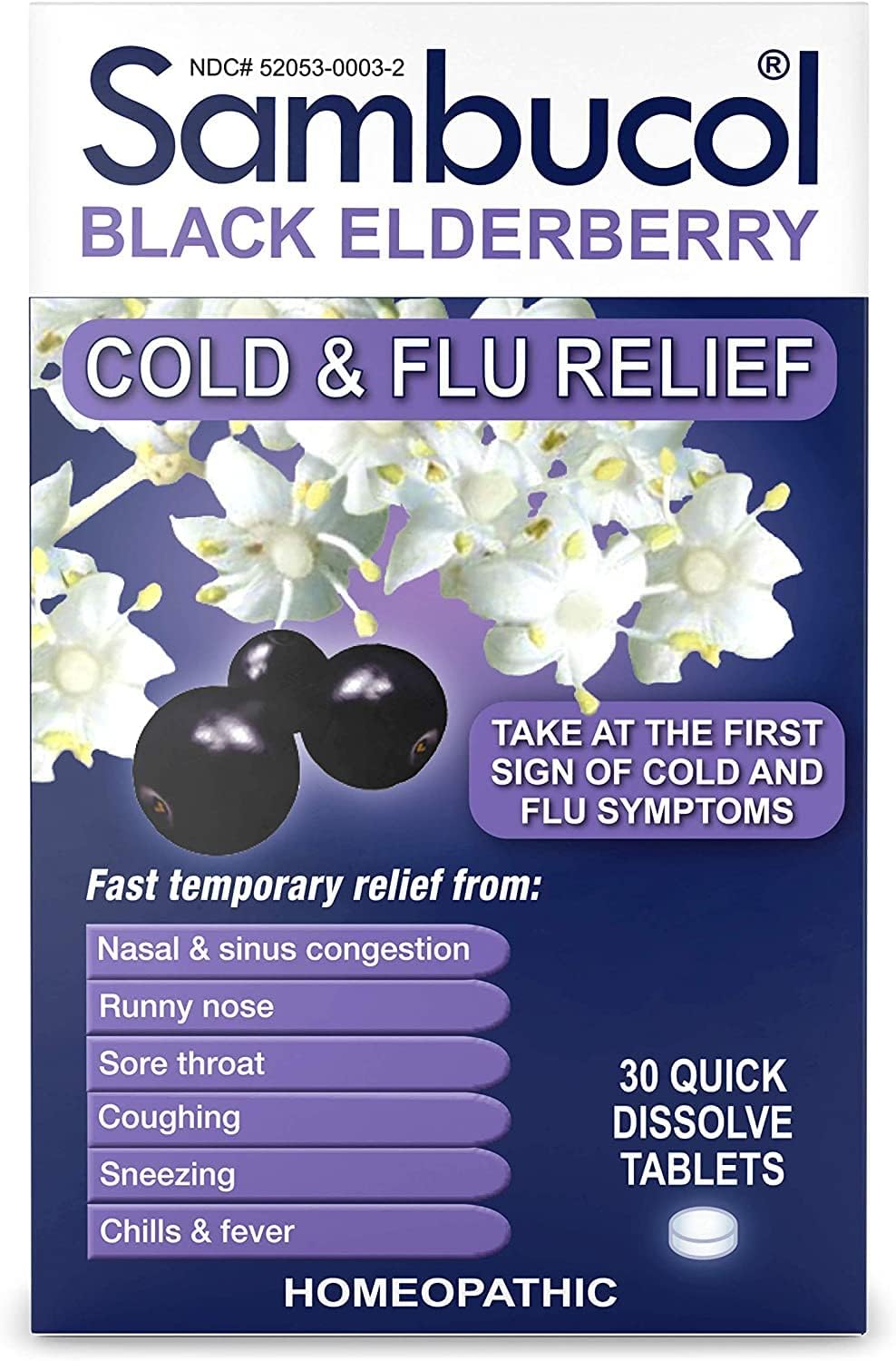 SAMBUCOL COLD &FLU TB 30 B/EBRY
