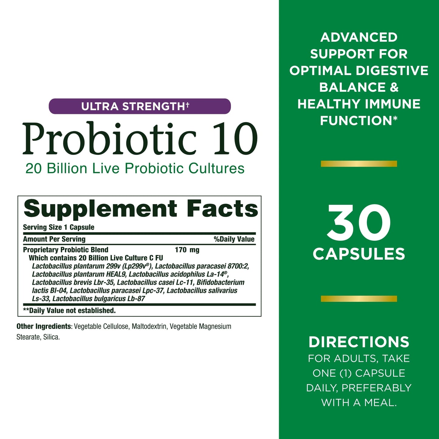 PROBIOTIC 10 70MG 3B CAPS 60CT NAT TRU