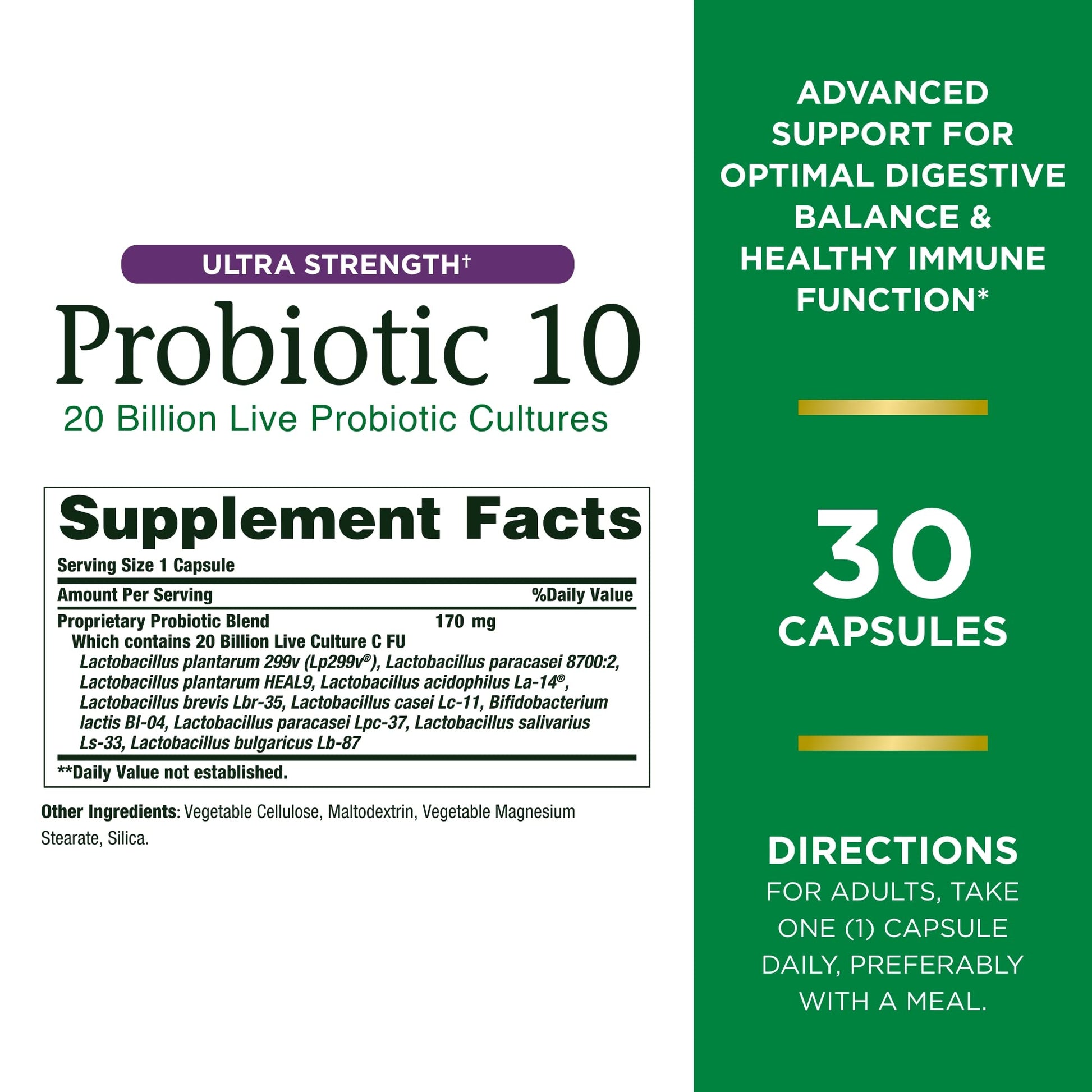 PROBIOTIC 10 70MG 3B CAPS 60CT NAT TRU