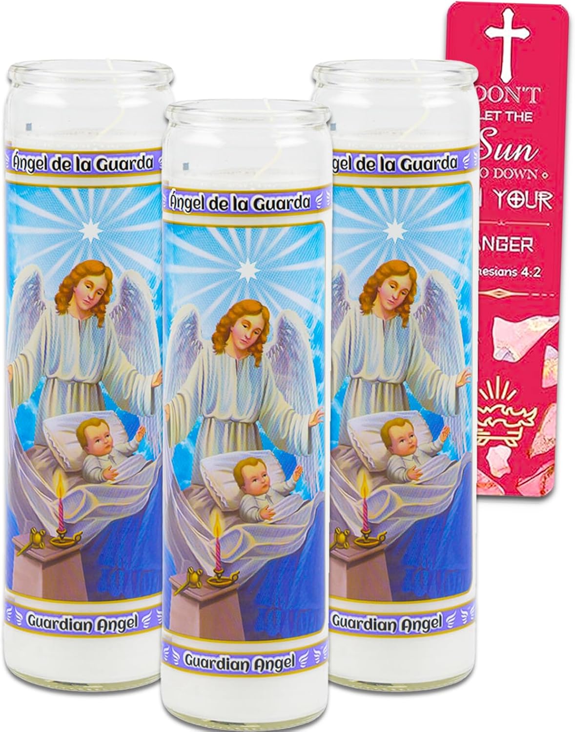 Star Candle Prayer Candle, 8in - Guardian Angel