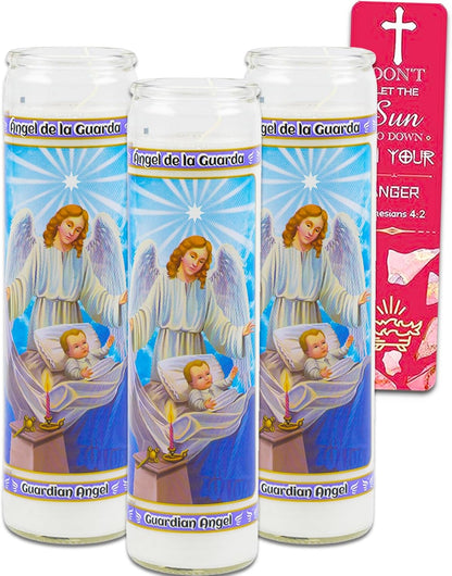 Star Candle Prayer Candle, 8in - Guardian Angel