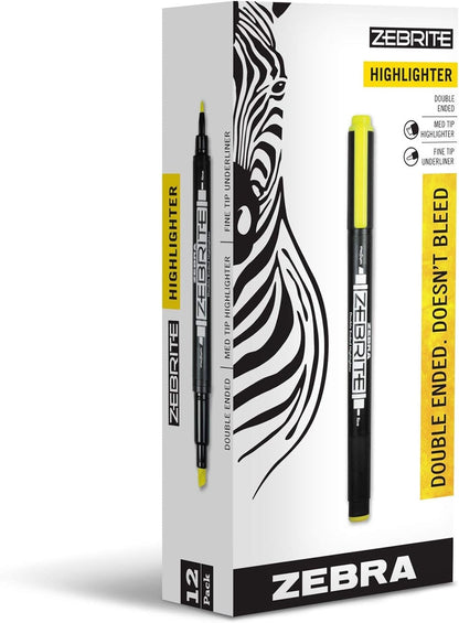 Zebra Zebrite Double-Ended Highlighter, Yellow