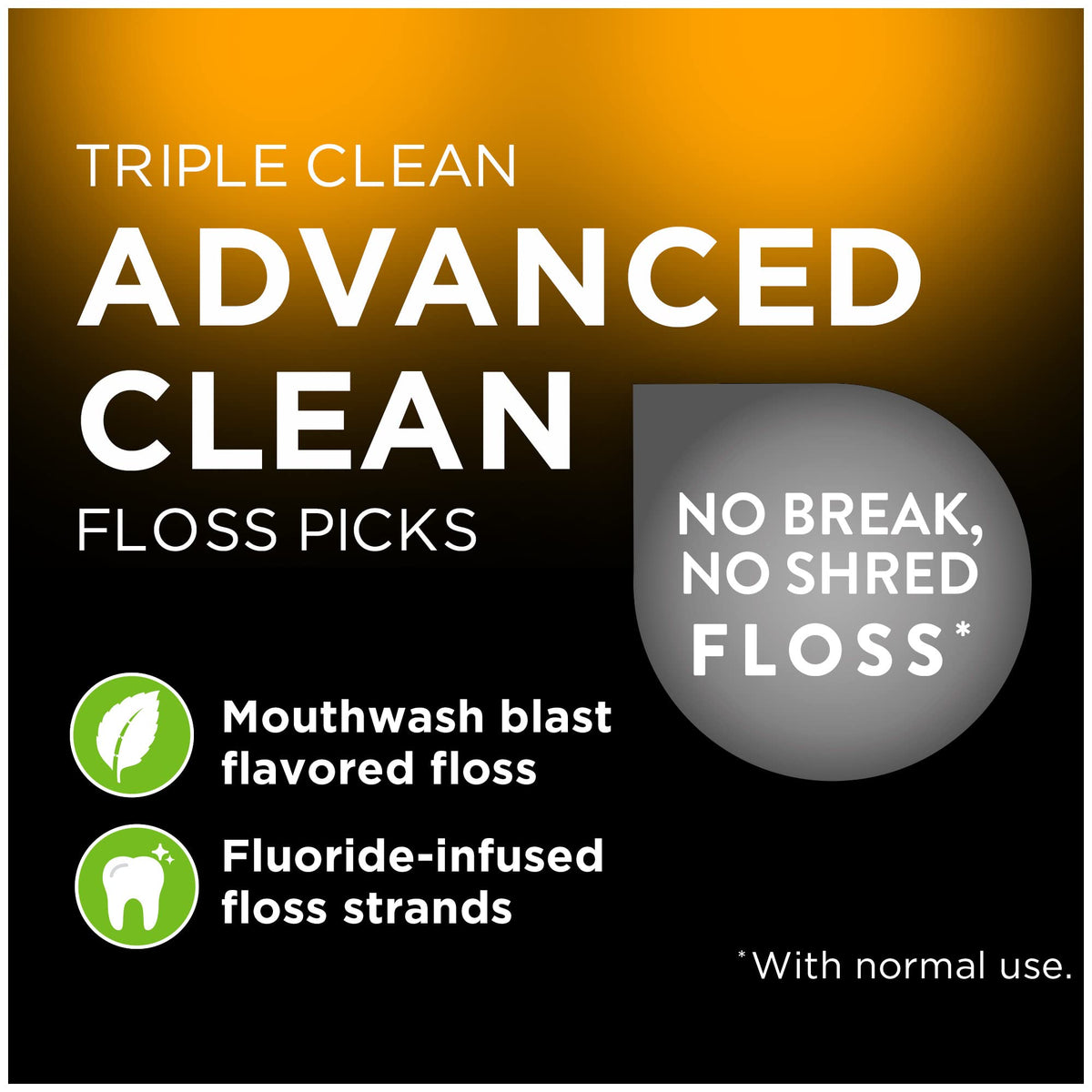 Dentek Floss Picks Advanced Triple Clean 20 Count (6in)