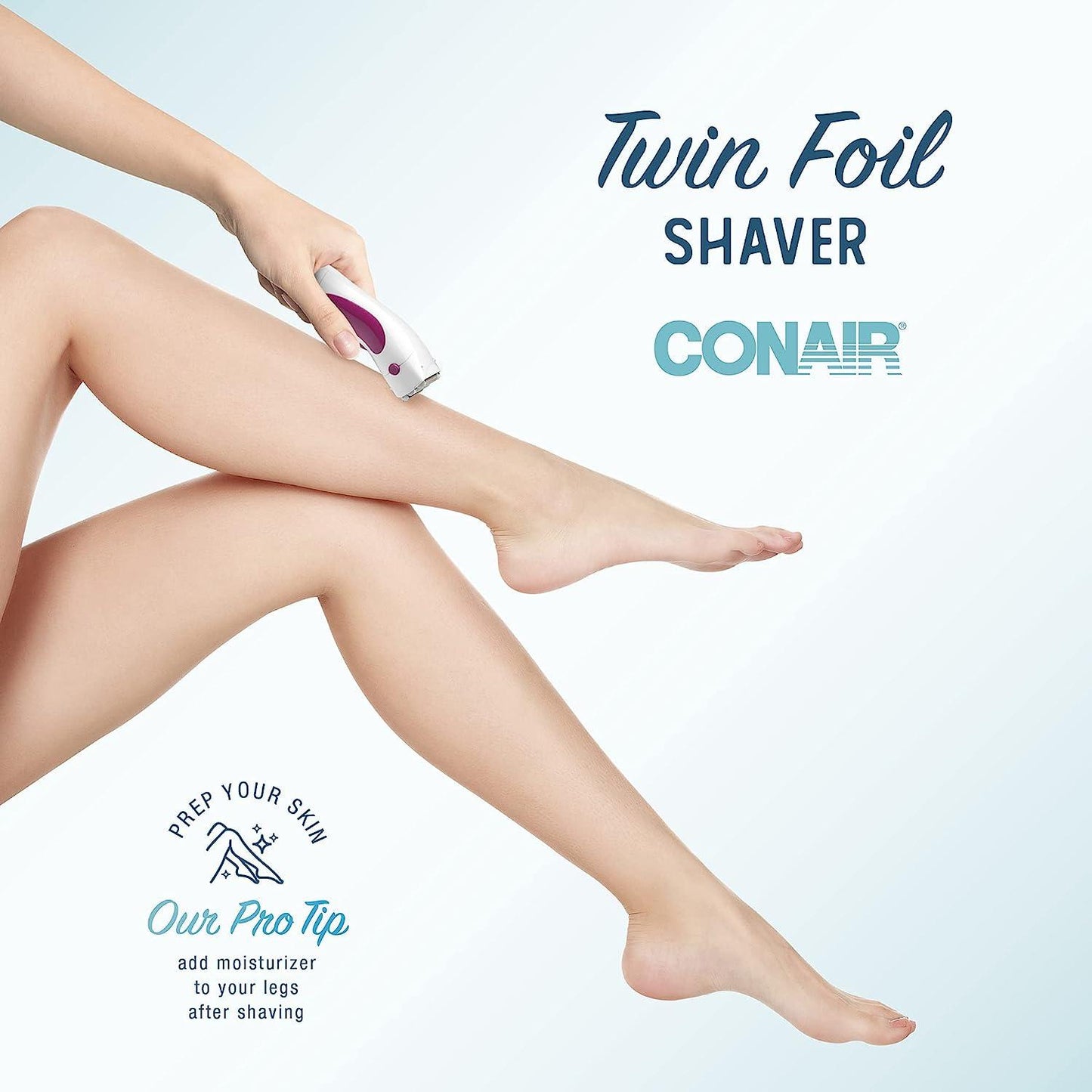 CONAIR Twin Foil Body and Facial Hair Shaver for Women - Pink & White