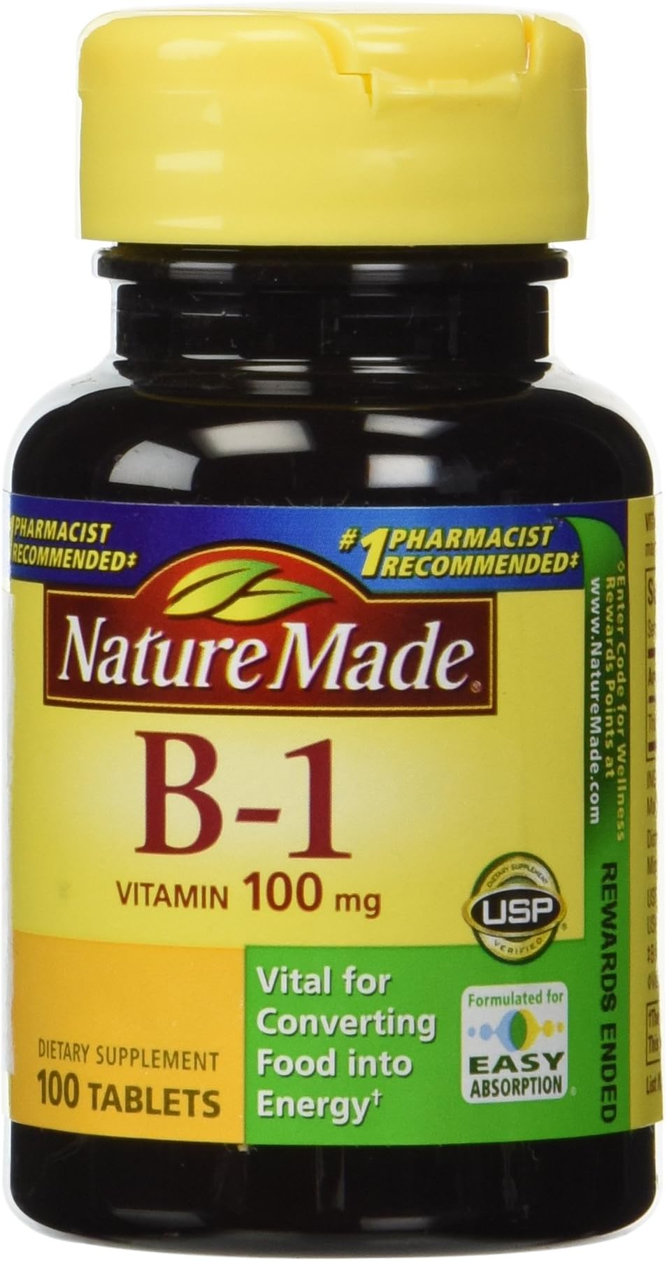 VIT B1 100MG TABLET 100CT NAT MADE