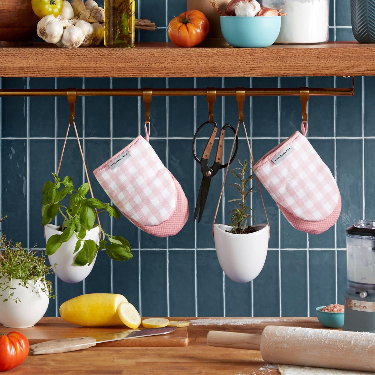 MUkitchen Stripped Mini Mitt - Gray