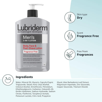 LUBRIDERM MENS 3n1 LOTION  16z