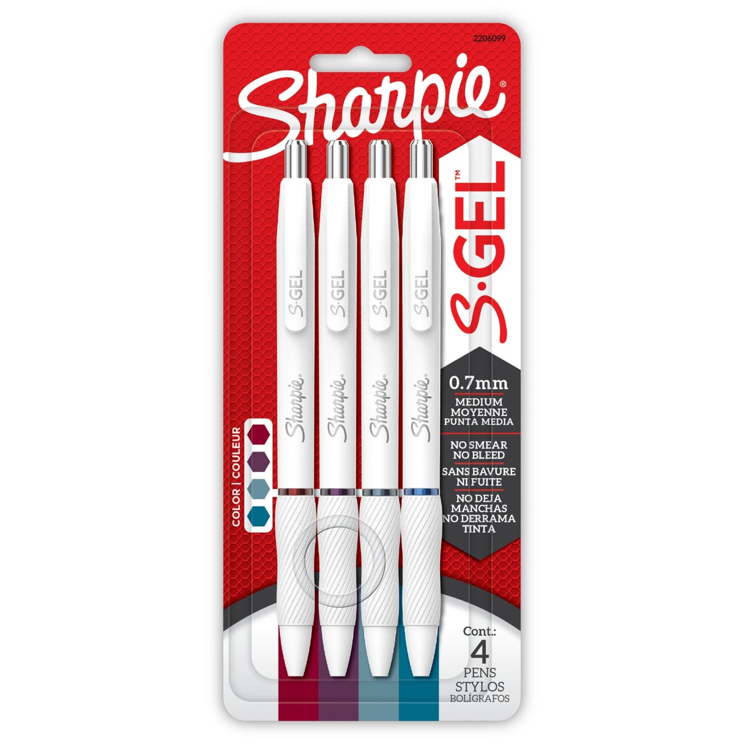 Sharpie S-Gel Medium Tip Retractable Pens - Assorted, 4 count