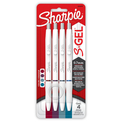 Sharpie S-Gel Medium Tip Retractable Pens - Assorted, 4 count