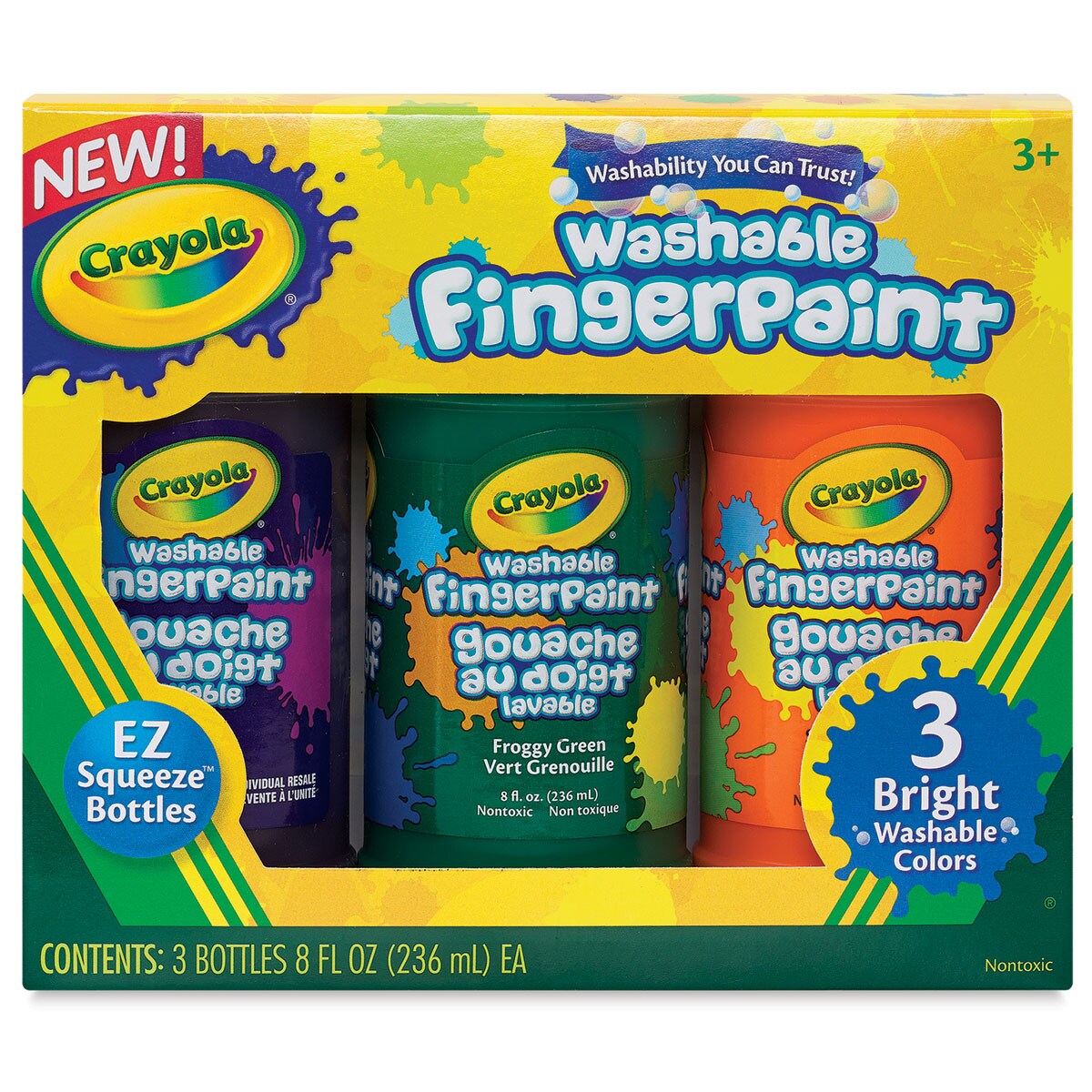 Crayola Washable Fingerpaints- Secondary Colors, 3 count