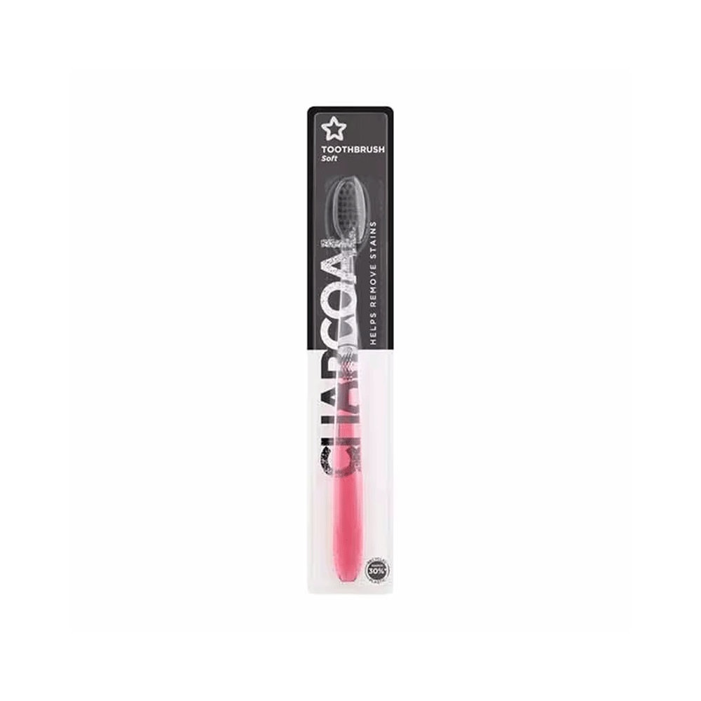 Kiss Red Toothbrush Dual Fine Charcoal Soft (20in) Display