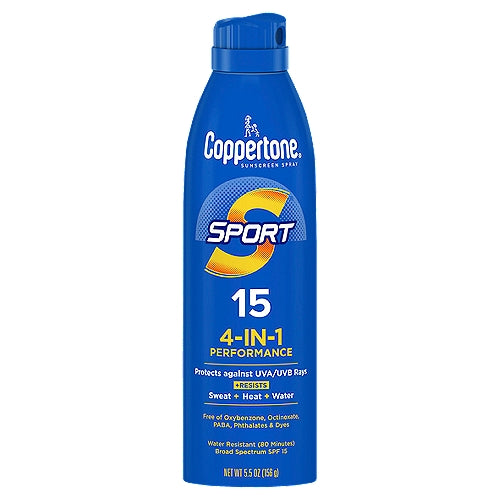 Coppertone Spf#15 Sport 4-In-1 Performance Spray 5.5oz