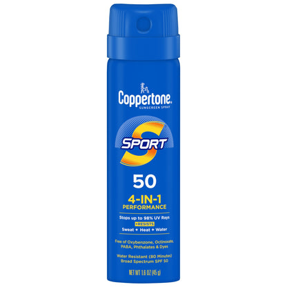Coppertone Sport Water Resistant Spray Sunscreen - SPF 50, 1.6 oz