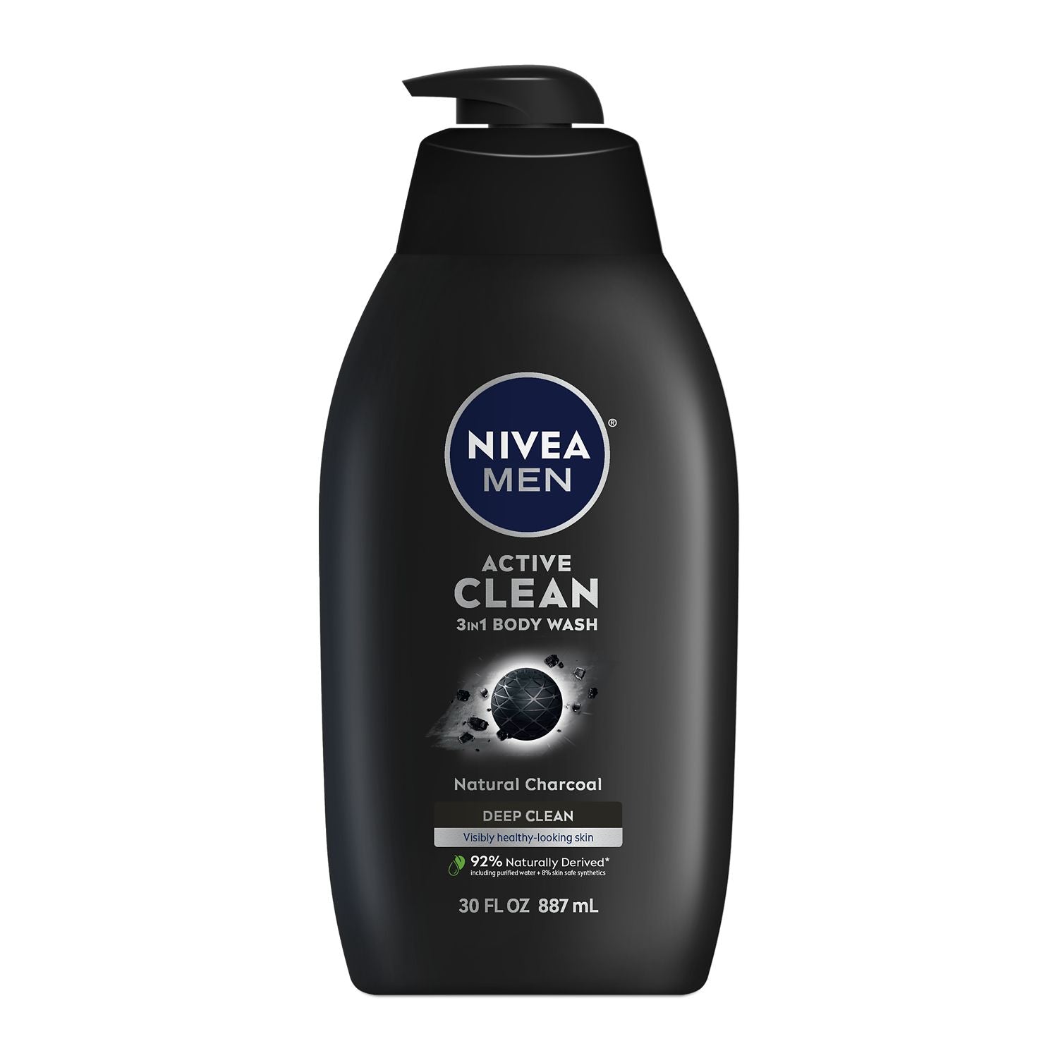 Nivea Men Body Wash 3-In-1 Natural Charcoal 16.9oz
