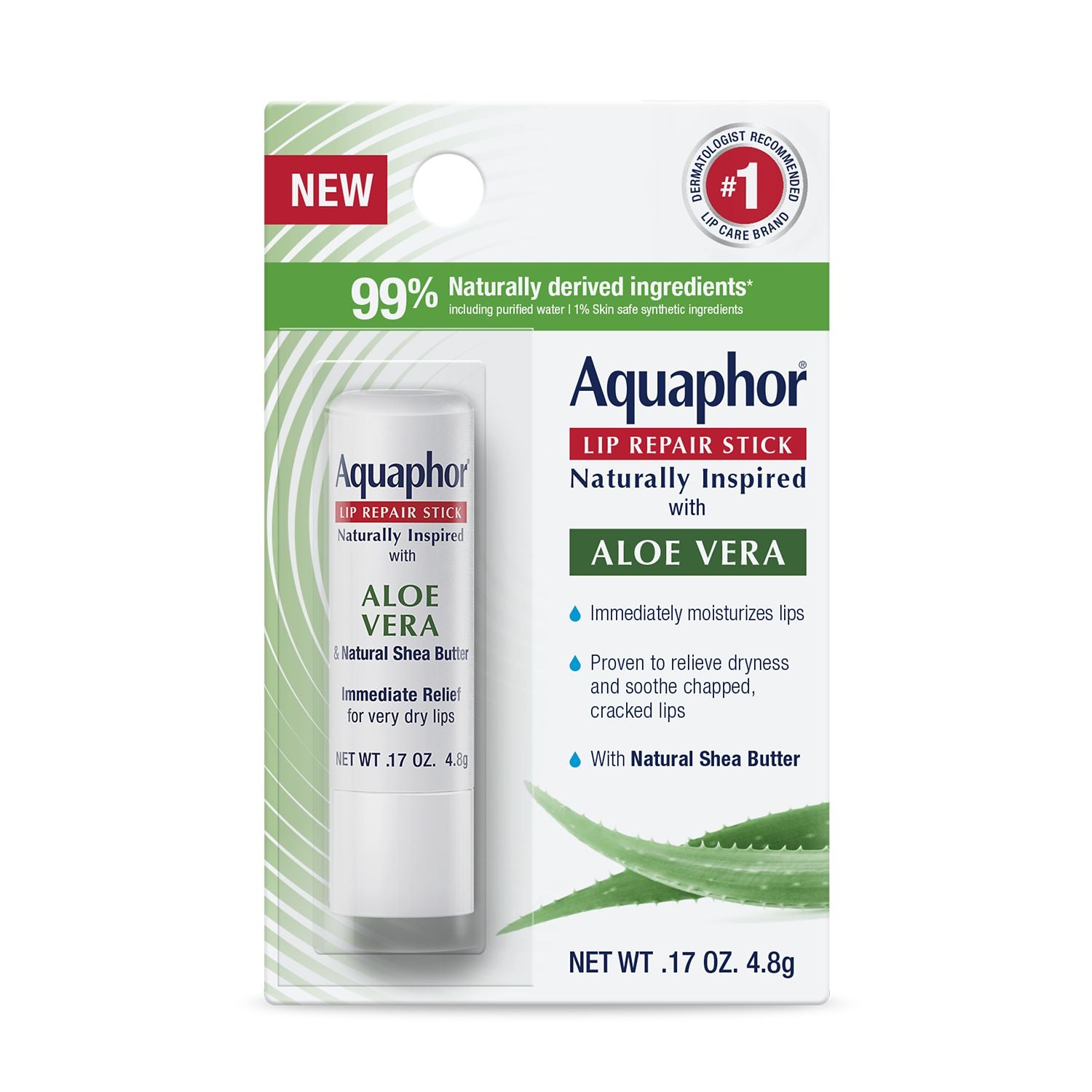 Aquaphor Naturally Inspired Lip Repair Stick - Aloe Vera