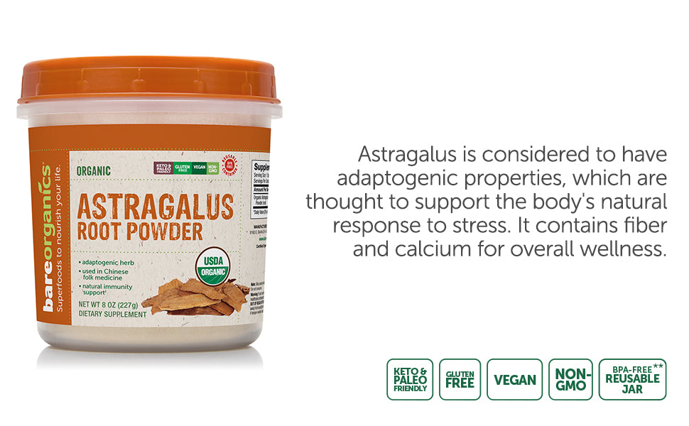 BARE ORGANICS ASTRAGALUS,OG2,ROOT PWDR