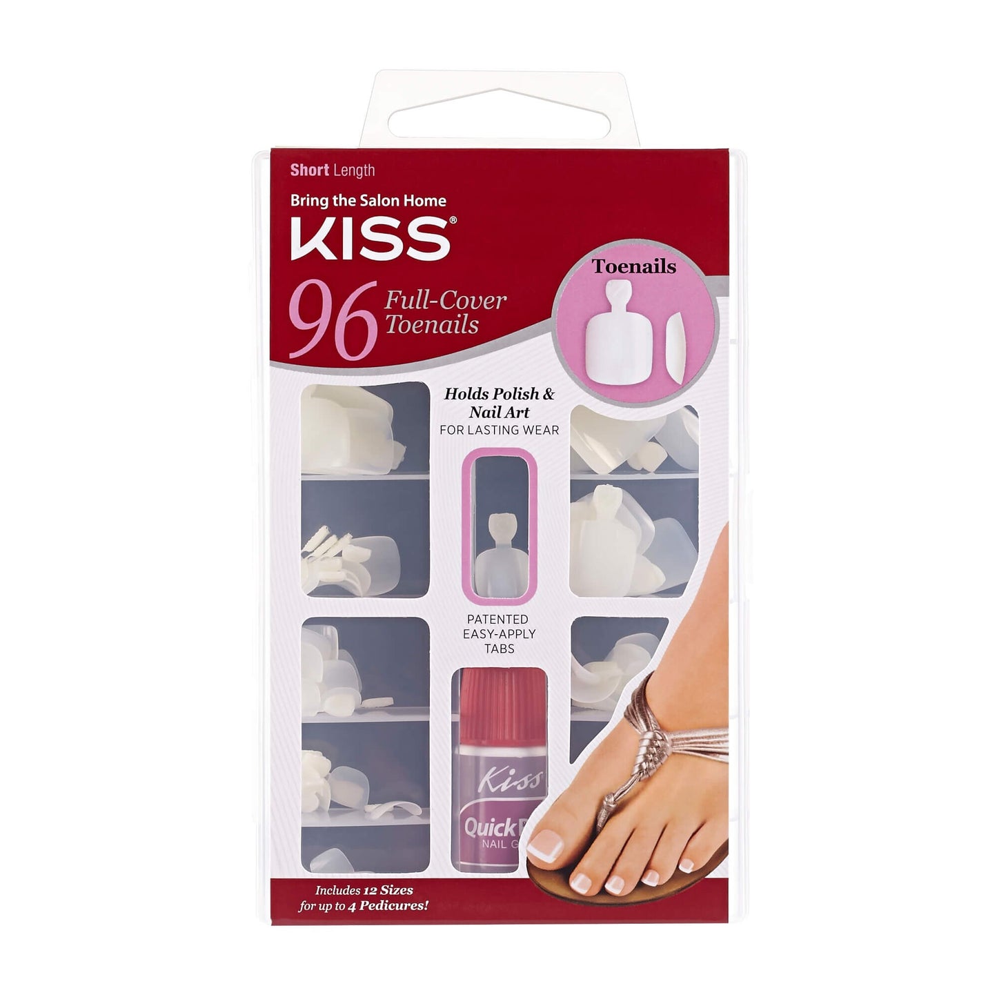 KISS 96 Full Cover Fake Toenails - Short