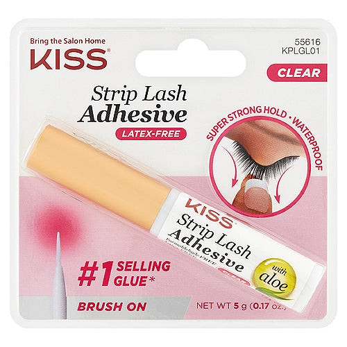 Kiss Strip Lash Adhesive With Aloe Brush-On (Clear)