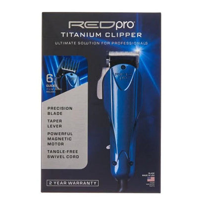 Kiss Red Titanium Clipper (6 Guides Included)