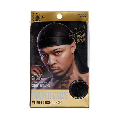 KISS Colors & Care Power Wave Silky Durag, One size - Black Satin