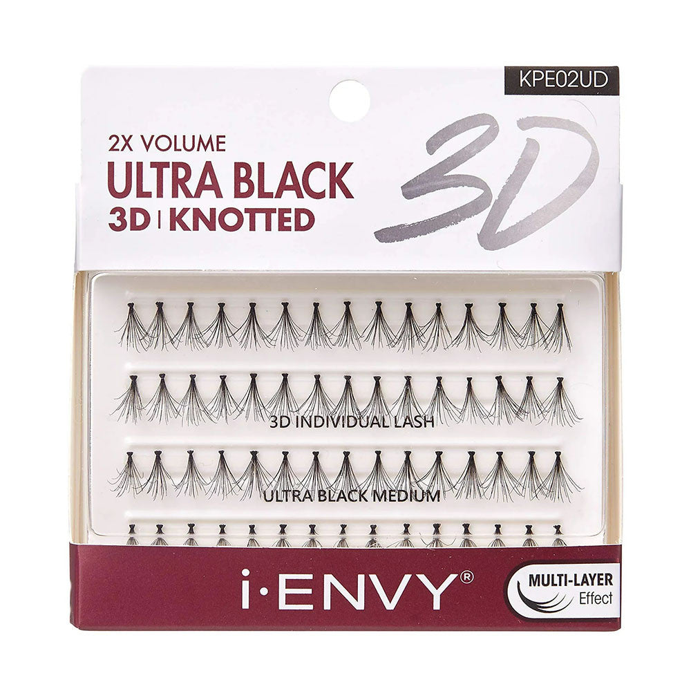 Kiss I Envy 3D Knotted Lashes Ultra Black Medium Length