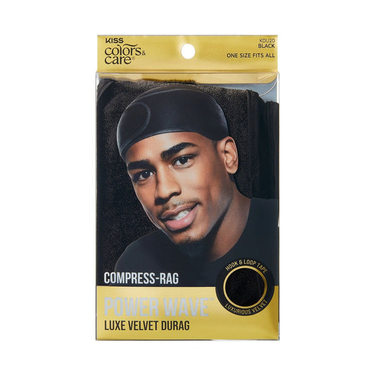 KISS Colors & Care Power Wave Luxe Durag, One size - Black Velvet