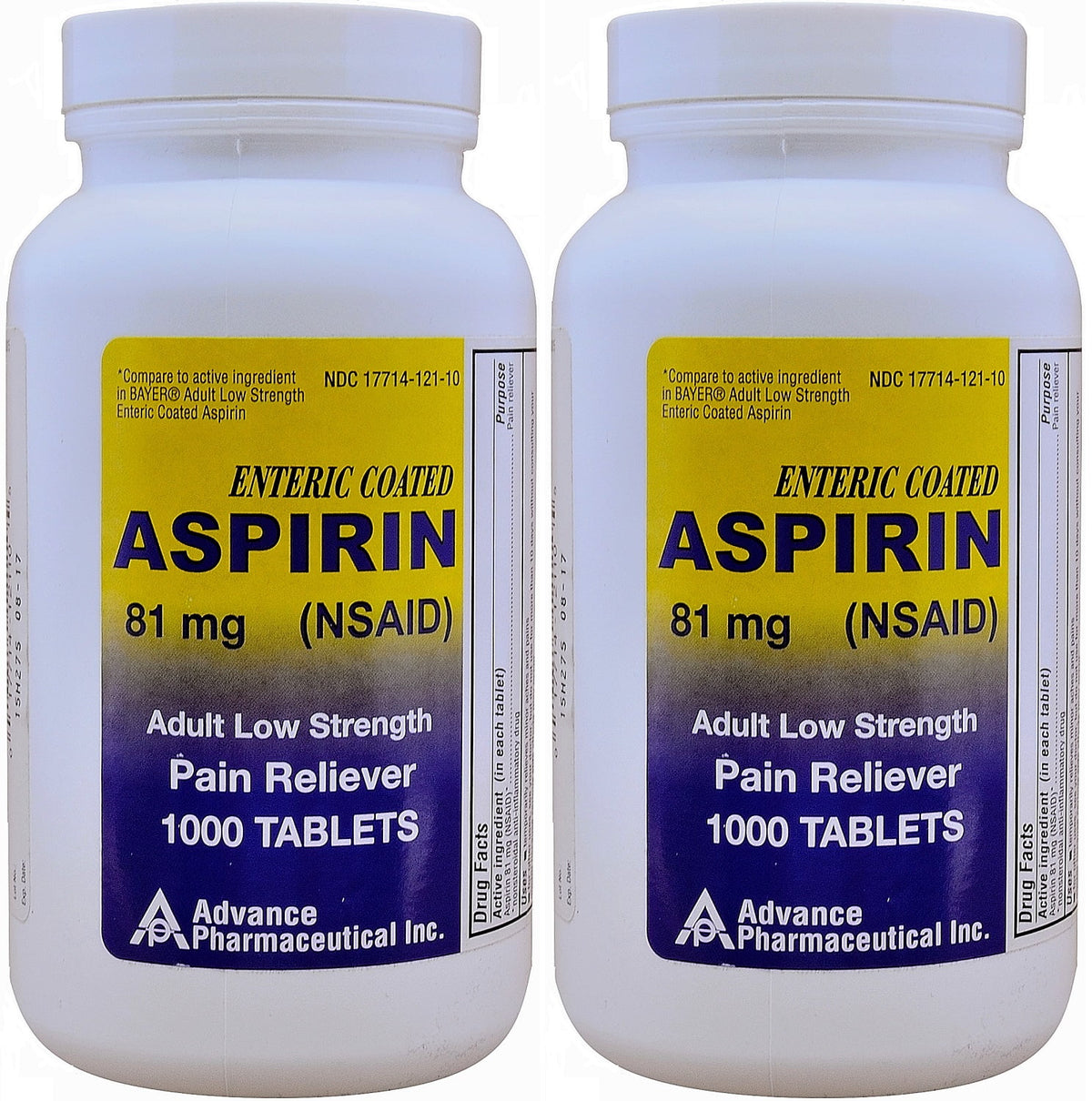 ASPIRIN 81 MG EC LOW DOSE TAB 1000