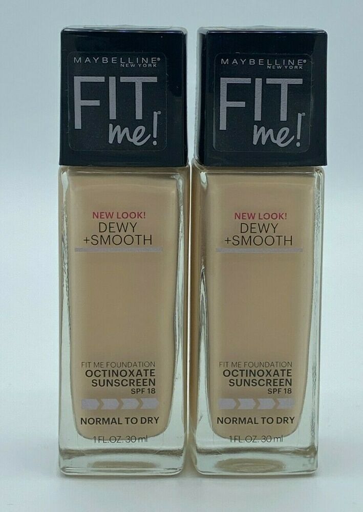 MAYBELLINE New York Fit Me Dewy + Smooth Foundation Makeup, 102 Fair Porcelain, 1 oz
