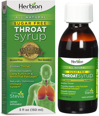 HERBION NATURALS THROAT SYRUP,SUGAR FREE