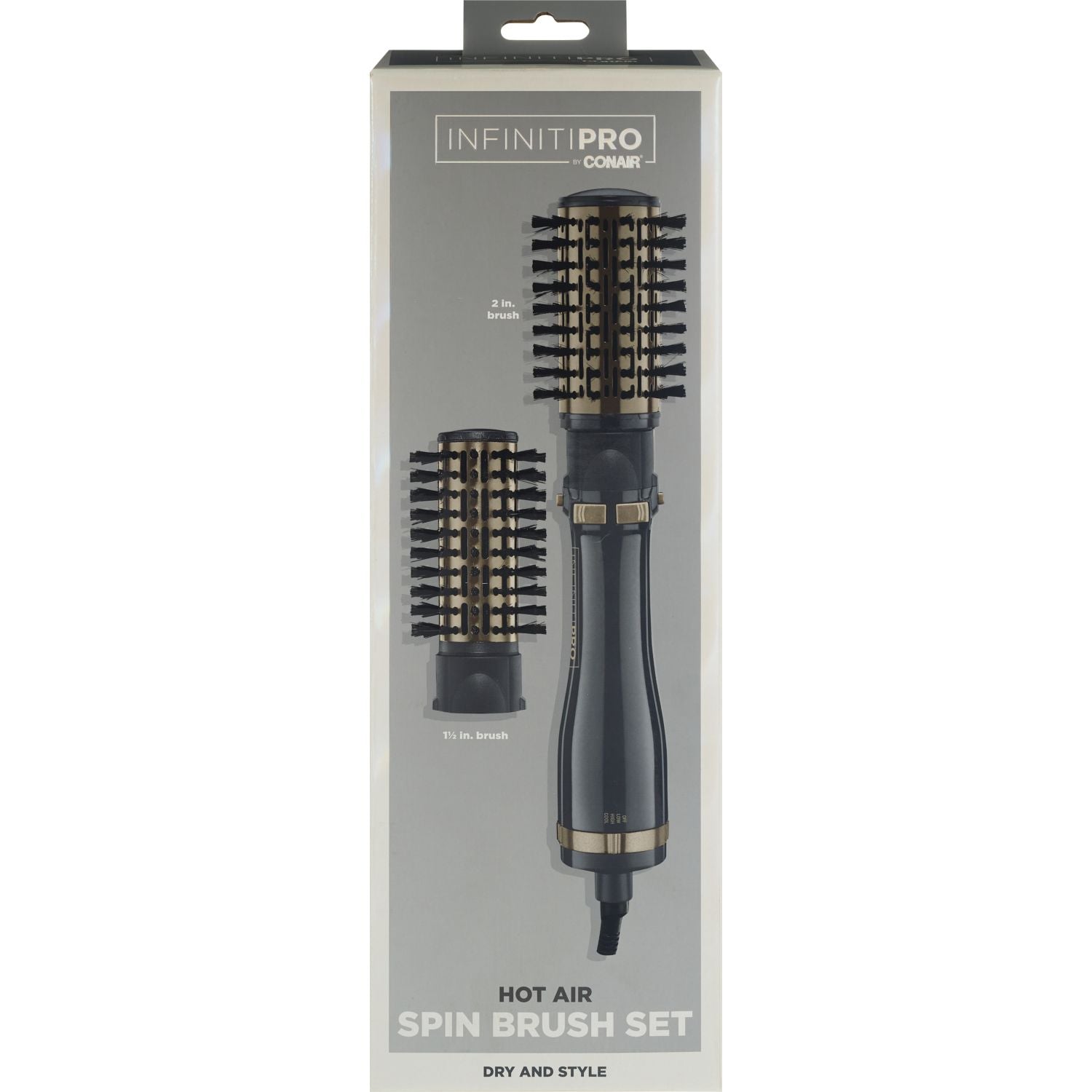 CONAIR Infinitipro Double Ceramic Ionic Hot Air Brush with Attachments